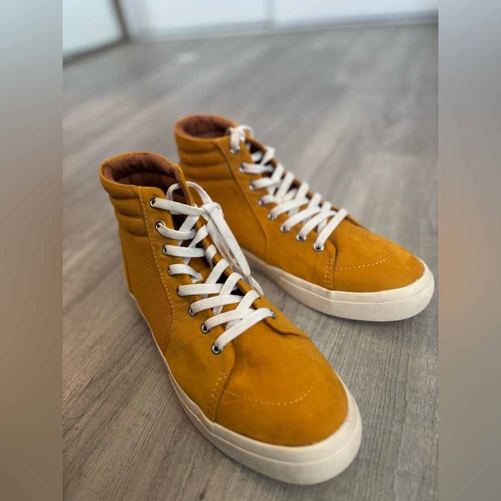 Sun + Stone Jett High Top Sneakers Mens 11 M Yellow Canvas Casual Shoes